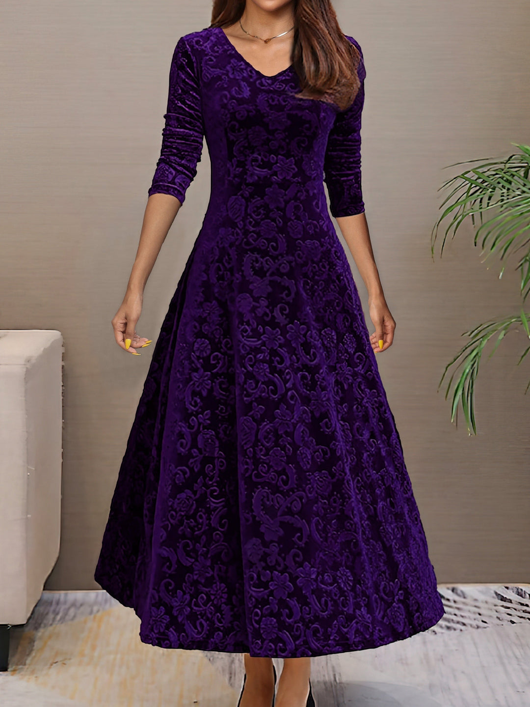 Kylie™ | Holiday Velvet Maxi Dress