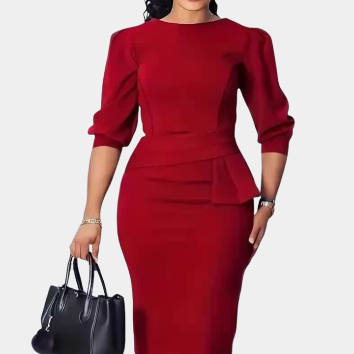 Janelle™ | Refined Ruffle Midi Dress