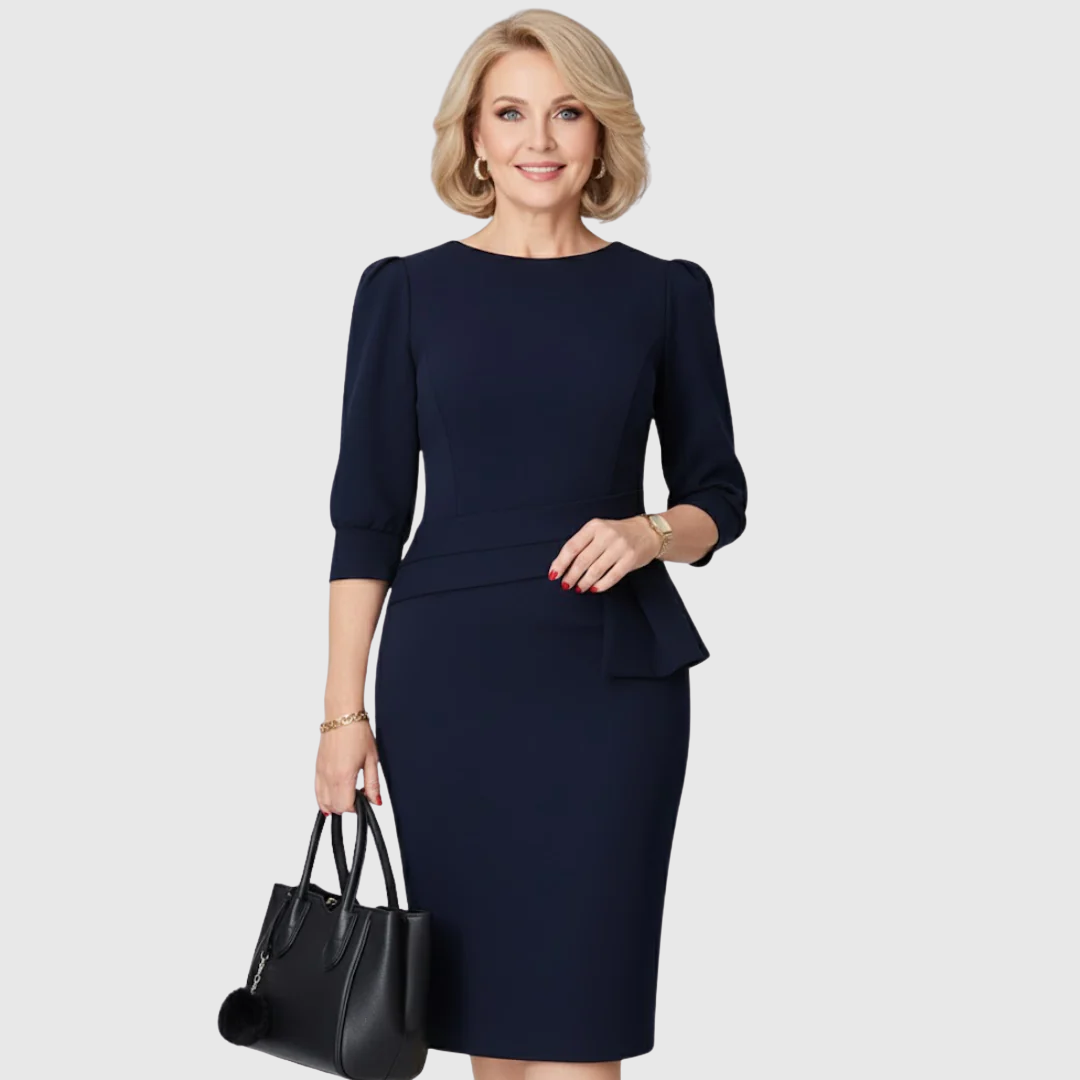 Janelle™ | Refined Ruffle Midi Dress