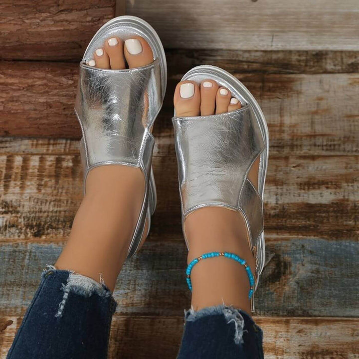 Natalie™| Open Toe Wedge Espadrille Sandals