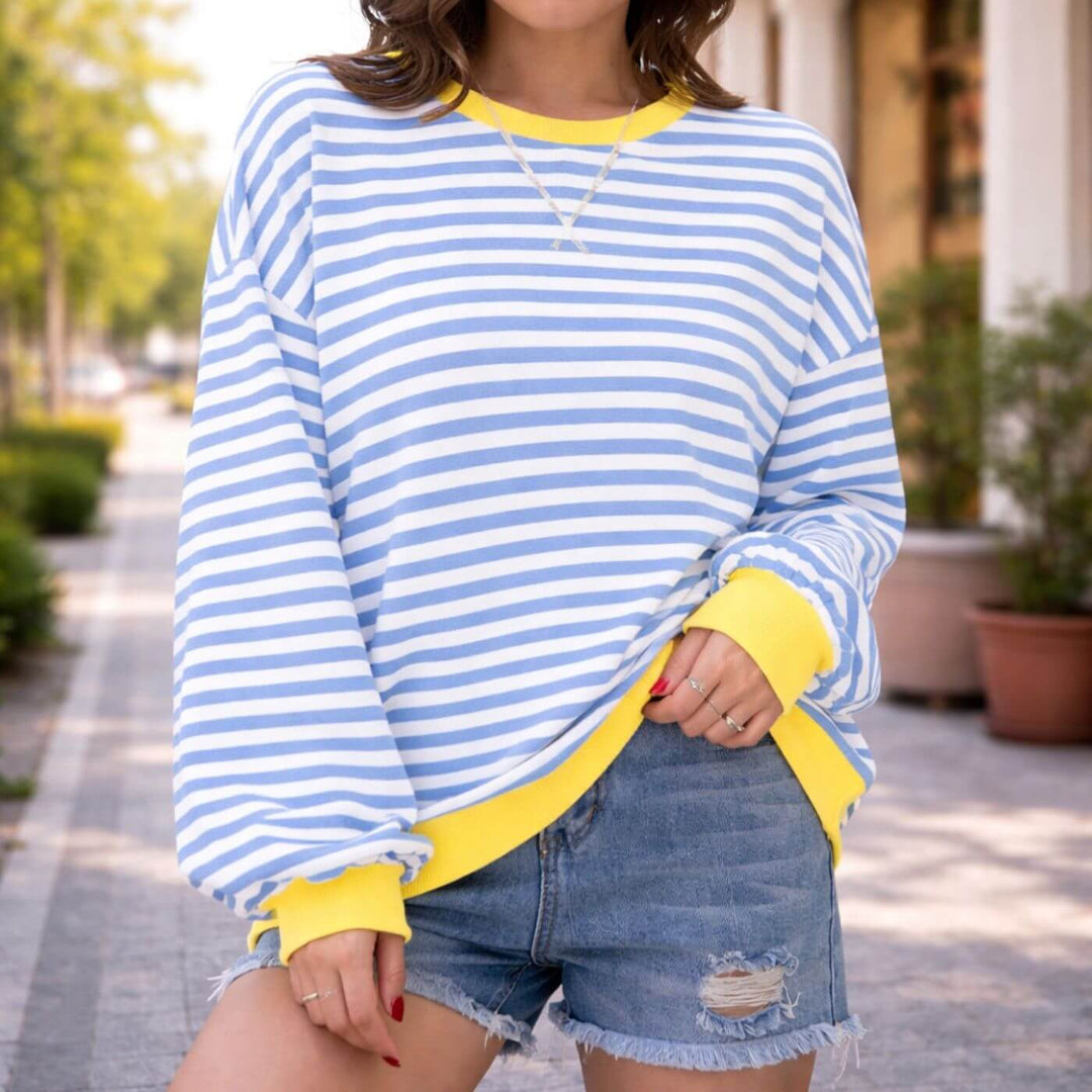 Valerie™| Oversized Striped Casual Sweatshirt