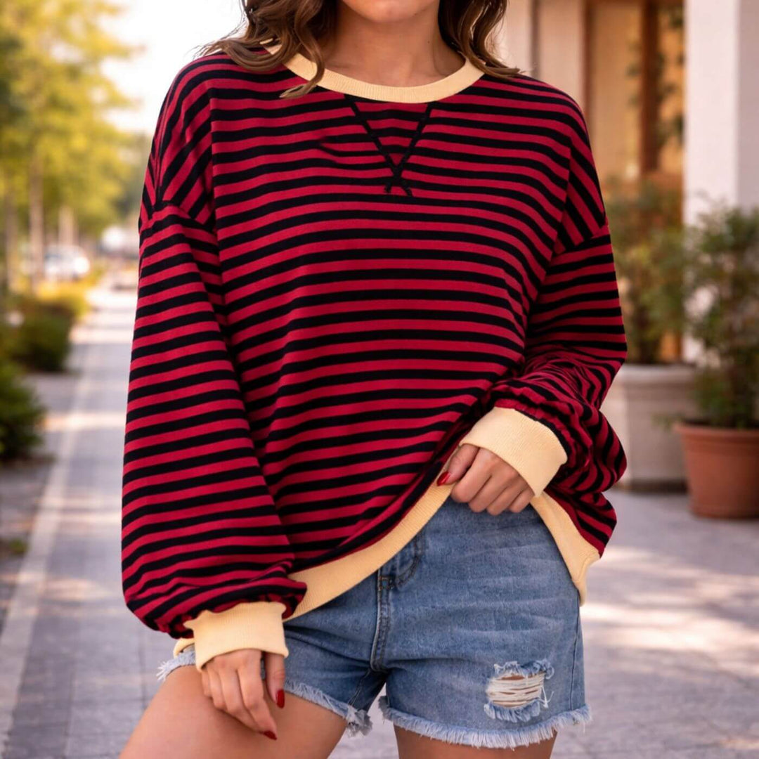 Valerie™| Oversized Striped Casual Sweatshirt